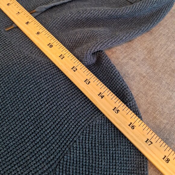 Lauren Ralph Lauren blue Unique Knit Turtleneck Cowl Neck Sweater Drawstring - Picture 8 of 12